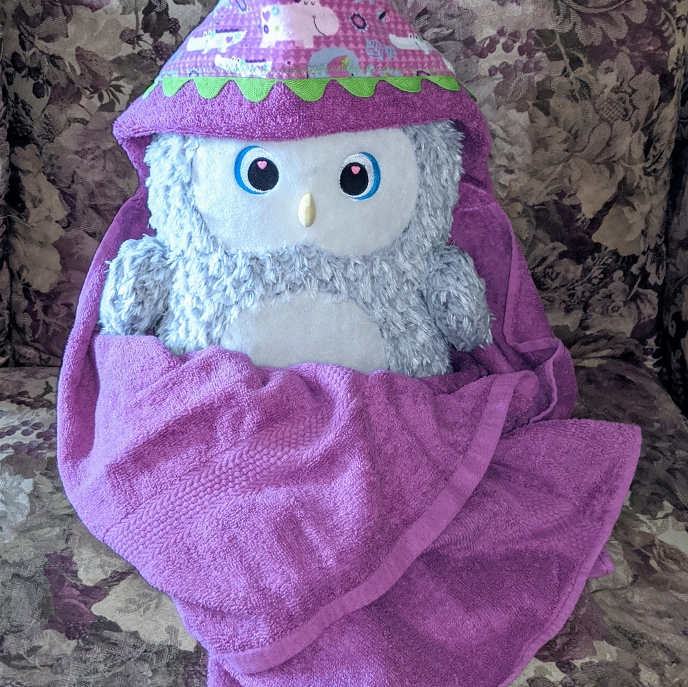 Purple Hooded Kids Towel